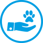 A paw in a hand icon
